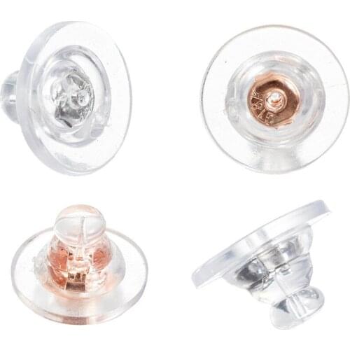 20pcs 11x7mm Earrings Set Translucent Silicone Earplugs Earrings Accessories Earring Back Stopper Jewelry Findings