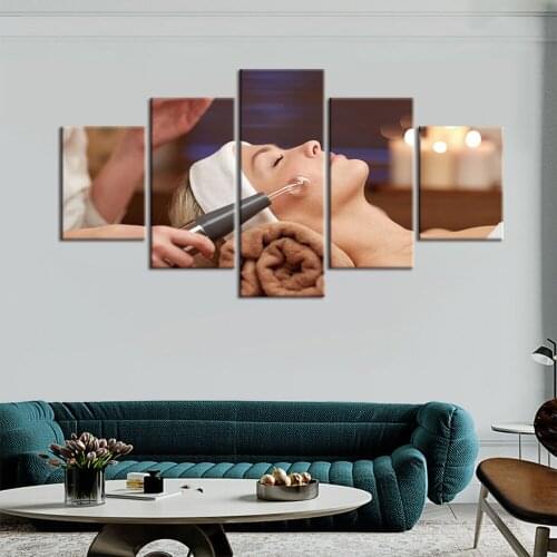 5 Pieces Health Beauty Spa Facial Massage Poster Canvas Painting Prints Wall Art Picture for Beauty Salon Decor