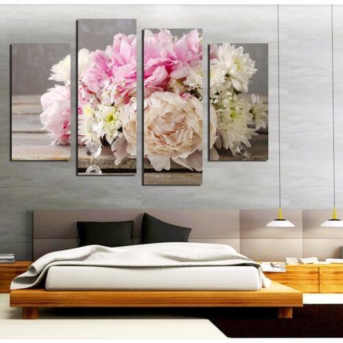 Promotion High Quality Colorful flowers Oil Painting Printed On Canvas pictures for living room Home Decor wall Unframed