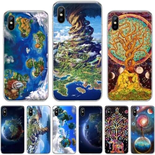 Earth planet tree life pattern Phone Case For iphone 12 5 5s 5c se 6 6s 7 8 plus x xs xr 11 pro max mini luxury funda coque