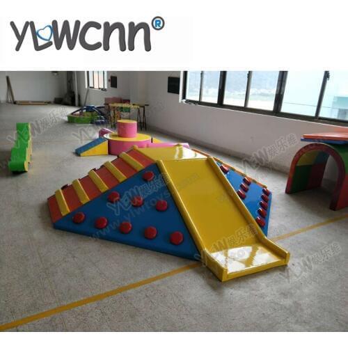 Kids soft play set children education software indoor playground toys combination climbing slide INA171087