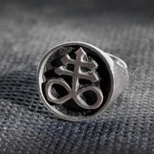 Devil Satan Stainless Steel Ring Special Seal Silver Color Ring Gothic Punk Unisex Party Jewelry