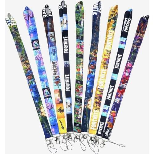 Fortnite Lanyard Game Mobile Phone Lanyard Long Badge Work Card Key Chain Hanging Rope Mobile Accessories Keychain Straps Cell
