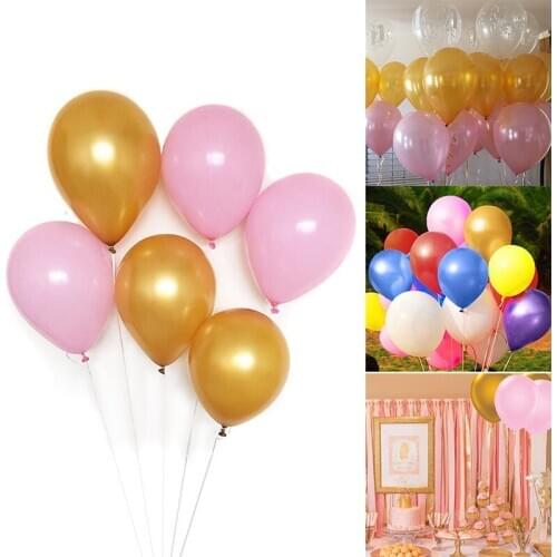 JX-LCLYL 40Pcs 12inch Metallic Round Latex Balloons Gold Silver Pink Wedding Market hotel Birthday Party decor Helium balloon