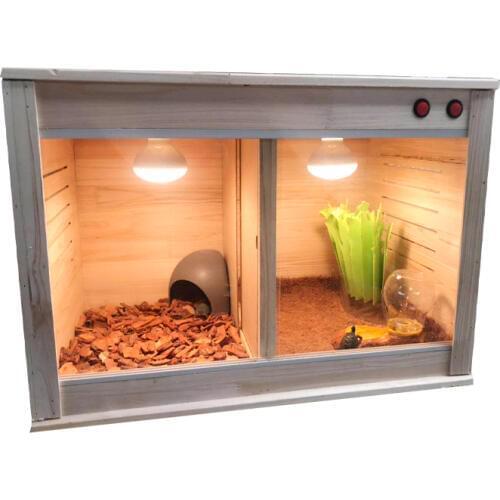 Cut-off Pet Box Pet Raising Box Tortoise Hedgehog Thermal Insulation Box One Box Two Rooms Pet Box