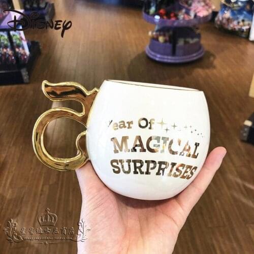 Disney Mugs, 5th Anniversary Mickey Minnie Cartoon Cute Ceramic Mugs, Heat Resistant Large Capacity Coffee Mugs and Milk Mugs