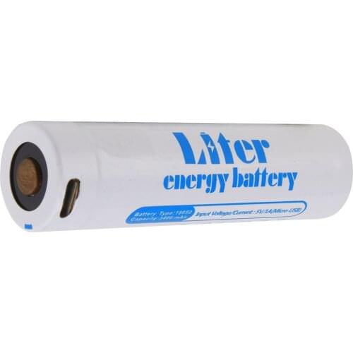 Micro-USB 18650 3400mAh 12.58Wh Li-ion Rechargeable Battery 18650 USB lithium rechargeable battery, 3.7v high capacity 3400mah