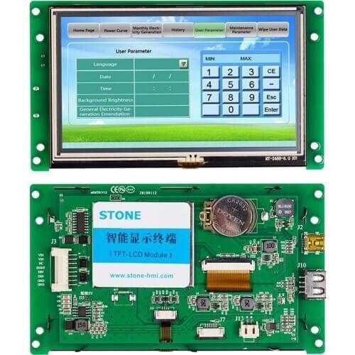 Small LCD Screen Display 5.0" with Controller Board + Serial Interface Support Any Microcontroller