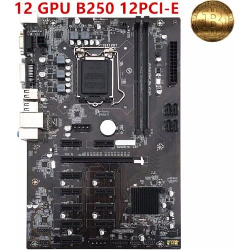 BTC 12 card 12GPU 12PCI-E mining board B250 MINING EXPERT B250-BTC B250 B250-12P PRO 12PCI LGA1151 DDR4 12 graphics motherboard