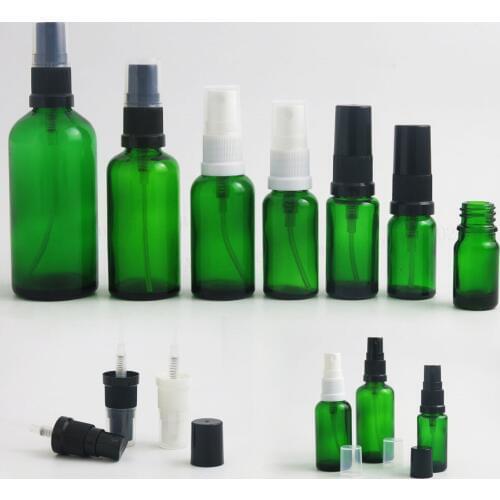 200 x Refillable Green Glass Perfume Bottle Essential Oil Bottles With Fine Mist Spray 100ml 50ml 30ml 20ml 15ml 10ml 5ml