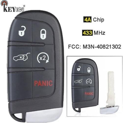 KEYECU 433MHz 4A Chip M3N-40821302 68250343 AB AC AD AA Smart Remote Key Fob for Jeep Compass Trailhawk 2017-2021