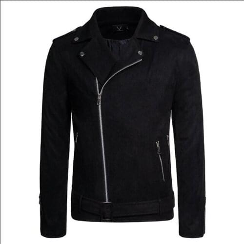 Men/Youth Cotton Solid Lapel Inclined Zipper Side Pocket Jacket Korean Version Casual Thick Oversize Outerwear Black/Army Green