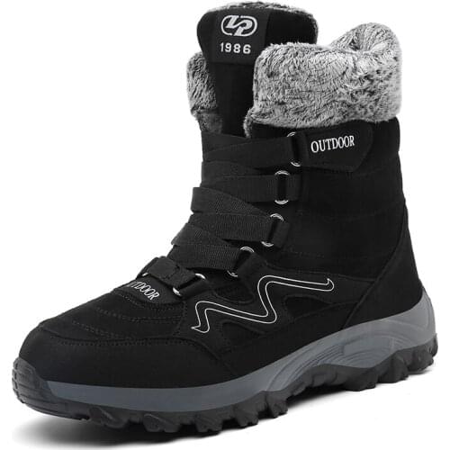 BETOOSEN Higher for cotton shoes outdoor climbing shoes boots to keep warm and velvet with thick winter shoes for men and women