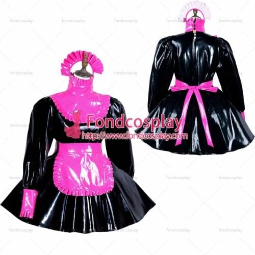 Sissy maid PVC lockable dress Uniform cosplay costume Tailor-made[G3817]