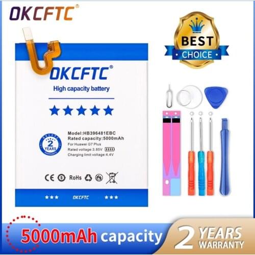 OKCFTC 5000mAh HB396481EBC Battery for Huawei Honor 5X for Huawei G7 Plus/ G8 /G8X