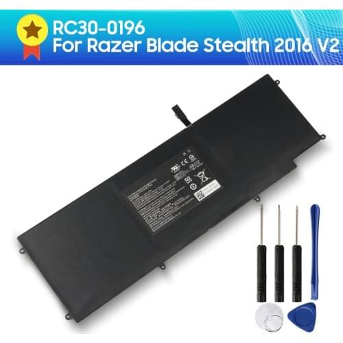 Authentic Laptop Battery RC30-0196 For Razer Blade Stealth 2016 V2 i7-7500U 3ICP4/92/80 Original Battery 4640mAh + Tool