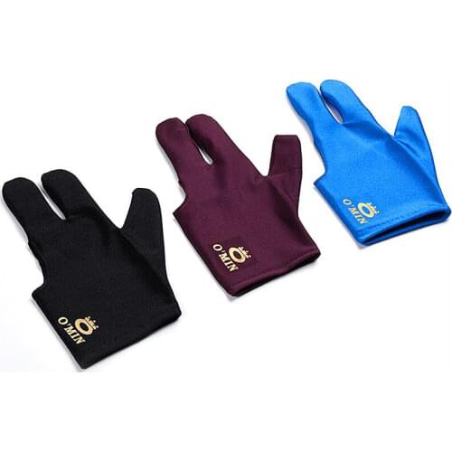 O'MIN Billiard Pool Cue Gloves Three Finger Gloves Fingers Unisex Billiards Snooker Black Eight Ball Accessories Snooker Gloves