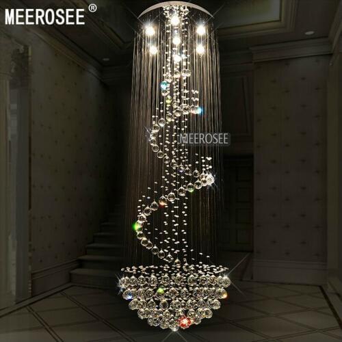 Long Size Crystal Ceiling Light Fixture Modern lustre de cristal light for Lobby, staircase, stairs, foyer cystal Stair Lighting