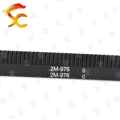 2pcs 2GT-976-6/9/10mm belt closed loop rubber 2GT-976-6/9/10mm timing belt Teeth 488 Length 976mm for 3D printer