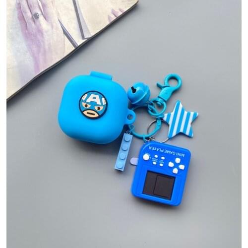 Marvel Silicone Earphone Case With Key ring For Samsung Galaxy Buds Live Headphone Cover With Hook For Samsung Galaxy Buds Live