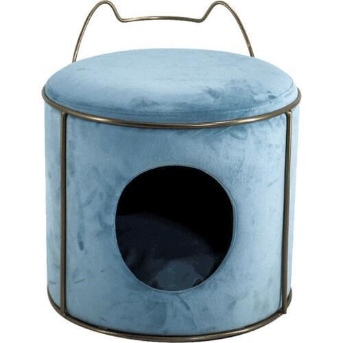 Cute Pet Nest New Cat Dog Stool Home Dual-use Soft Comfortable Breathable Thermal Insulation Iron Backrest Net Red Pet Supplies