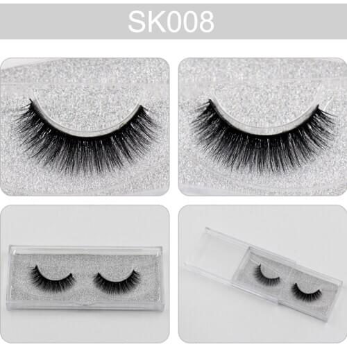 SOQOZ Eyelashes 3D Faux Mink False Eyelashes Thick Volume Lashes Wispy False Lashes Reusable Full Strip Lashes Makeup SK008