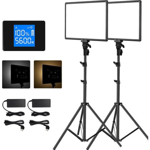 40W LED Lamp 3200k-5600K CRI95 Camera Photo LED Video Light panel Optional with AC Power Adapter + Battery VS YN300III L122T