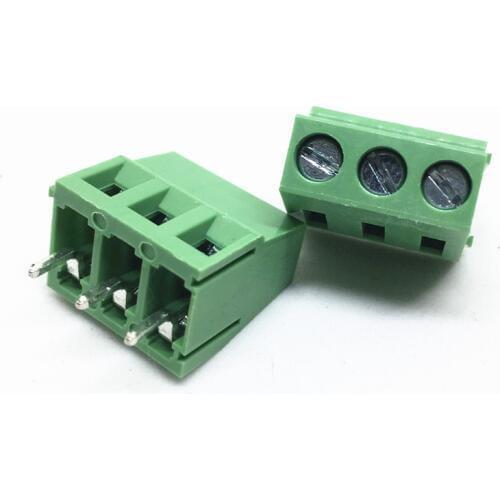 500pcs/lot PCB Screw Terminal Block Connector KF128-3P pitch:5.0MM/0.2inch Green KF128-5.0 3Pins Connection terminal block