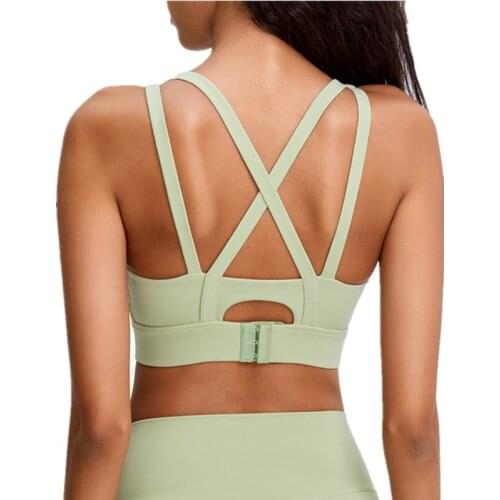 High-Strength Shockproof Sports Bra Underwear Womens New Adjustable Back Buckle Running Fitness Bra Gathered Yoga Bra Vest