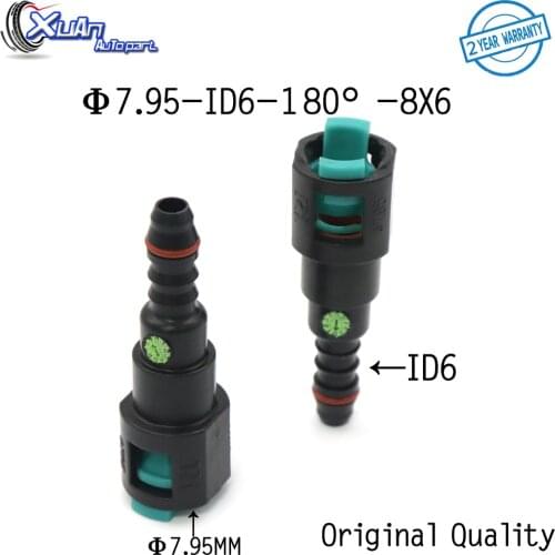 XUAN 2pcs 7.95mm ID6 180 degree Fuel Pipe Joint Gasoline Filter Fuel Line Connector Plastic Female Connector for Toyota Honda