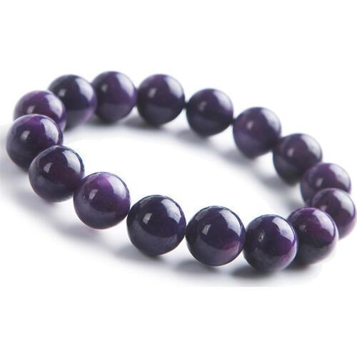 13mm Genuine Natural Purple Charoite Gem Stone Crystal Stretch Round Bead Natural Stone Bracelets For Women