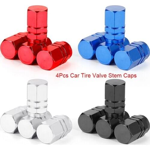 4pcs Car Tire Valve Stem Caps Bolt-in Aluminum Theftproof Valve Caps Car Wheel Tires Valves Tyre Stem Air Caps Auto Replacement