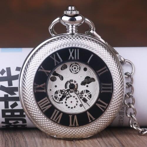 5pcs Vintage Steampunk Hight Quality Mechanical Pocket Watch With Necklace Chain For Men Women Pocket Watch