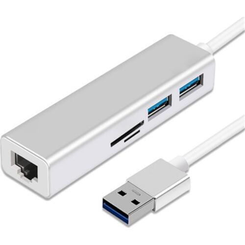 5in1 USB to Ethernet Adapter Card Reader USB 3.0 Hub Ethernet RJ45 Lan Wired Network Card