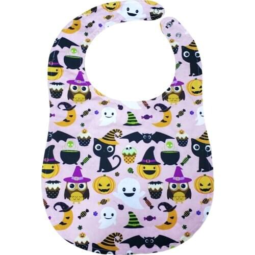 ABDL Halloween Adult Baby Bib Adjustable Size Cotton Feeding Witch Punkin Printed Adult Pacifier Bib for Cute Baby Girl bibs