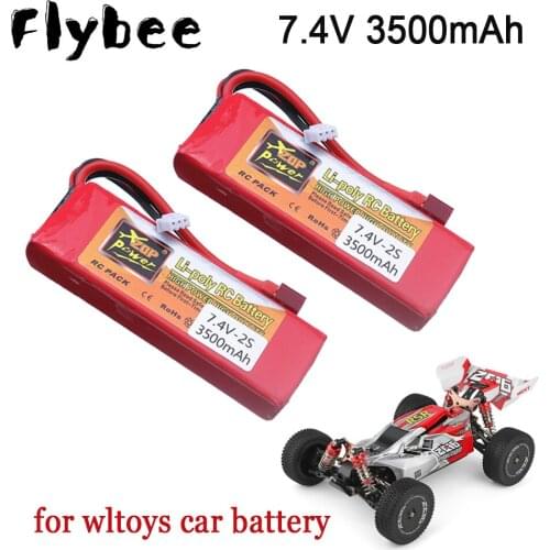 7.4v battery for Wltoys 124019 Car Upgraded 2s 7.4V 3500mAh Lipo Battery For Wltoys 1/14 144001 12423 RC Car Boat Battery Parts
