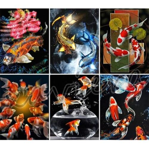 Xaviera 5D Diy Diamond Painting Full Drill Embroidery Animal Fish Picture of Rhinestone Handmade Gift Home Decor Living Room