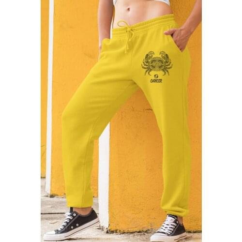 Angemiel Wear Cancer Crab Zodiac Yellow Women Sweatpants