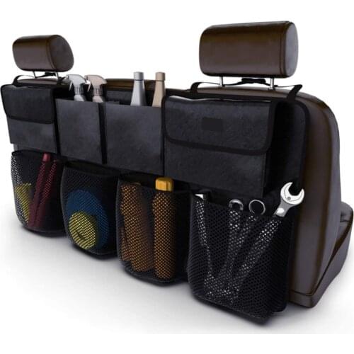 Auto Storage Organizer 8-Section Car Trunk Bag Universal Large Capacity Backseat Storage Bag Trunk Cargo Mesh Holder Pocket