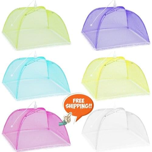 Household Food Umbrella Style Cover Picnic Barbecue Party Anti Mosquito Fly Resistant Net Tent For Kitchen Dinner Table Gadgets