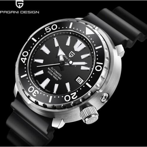 PAGANI DESIGN Diver Mens Watch 300M Waterproof NH35A Mechanical Wristwatch Sapphire Glass Automatic Watches Relogio Masculino