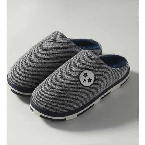 House Man Winter Slippers Warm Platform Short Plush Slipper For Men Trendy Indoor Antiskid Male Furry Slide Couple Bedroom Shoes