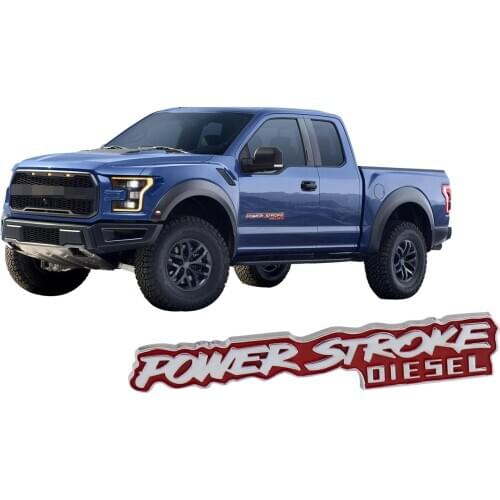 Chrome Red POWER STROKE DIESEL for Door Rear Nameplate Emblem Badge Sticker