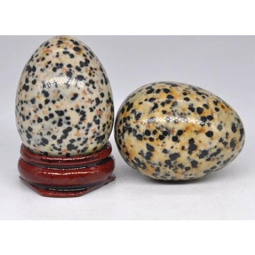 30x40mm Dalmation Jasper Egg Shaped Stone Healing Natural Crystal Kegel Massage Accessory Minerale Gemstone Home Decoration