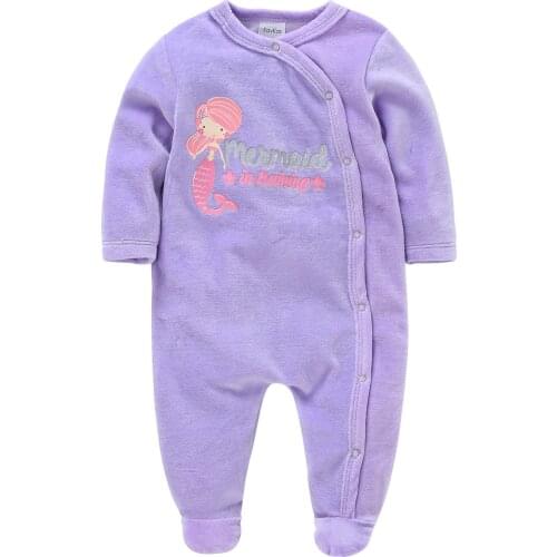 Kavkas Winter Baby Girl Rompers Velvet 0-24 months Clothes Long Sleeve Cartoon bebe Jumpsuit Infant Toddler Pajamas اطفال