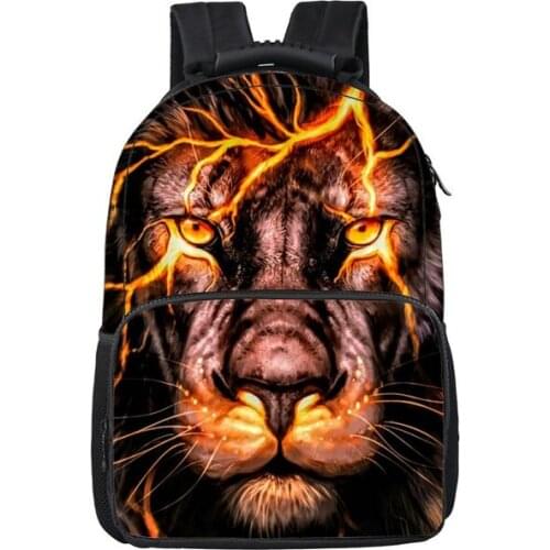 Cool 3D Animal Lion Wolf Backpack Boys Schoolbag Girls Bookbags Kids School Rucksack Casual Travel Mochila Childrens backpack
