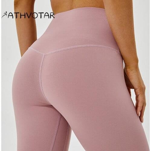 ATHVOTAR Tights Women Pants Hip Lift Running Fitness High Waist Little Feet Yoga Leggings Quick Dry Solid Gym Clothing