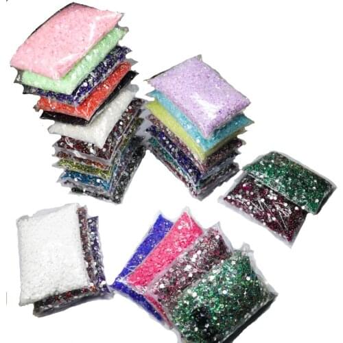 Crystal AB 40 Colors 7~12mm Flat Back Round Acrylic Rhinestones Beads/ Stones ,3D Acrylic Nail Art / Garment Decoration