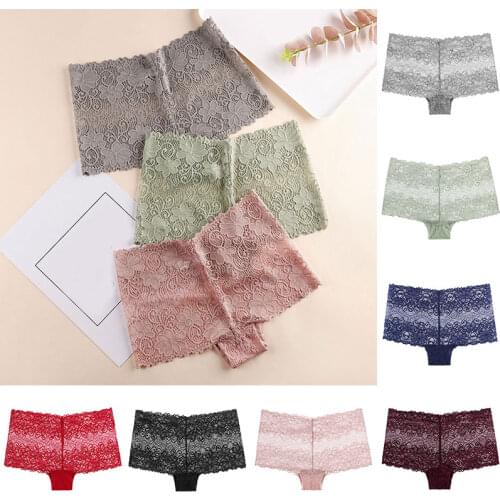 1PCS Lace Womens Panties Hollow Jacquard Sexy Seamless Briefs Female Solid Intimates Mid-Waist Underwear Lingerie Underpants