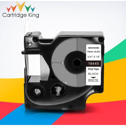 18445 19mm Printer Ribbon for Dymo 18445 Rhino Vinyl Industrial Labels for Rhino 4200 5000 5200 6000 Label Maker Black on White